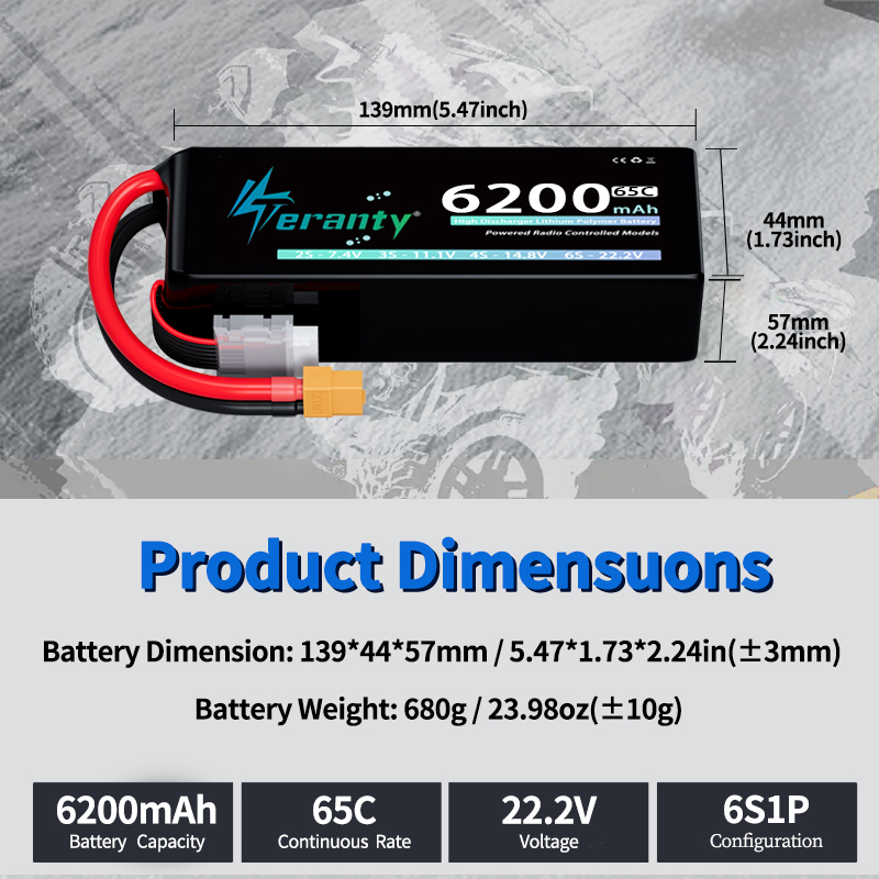 Batería Lipo TERANTY 6S de 620 - Rc Hobby Tank reseña y precio