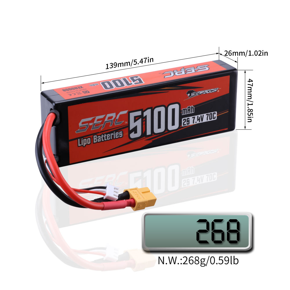 Sunpadow 2S 7,4 V Lipo batería - Rc Hobby Tank reseña y precio
