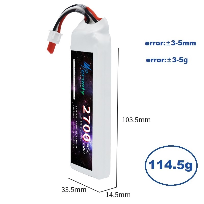 1/3 Uds 2S 7,4 V batería Lipo  - Rc Hobby Tank reseña y precio